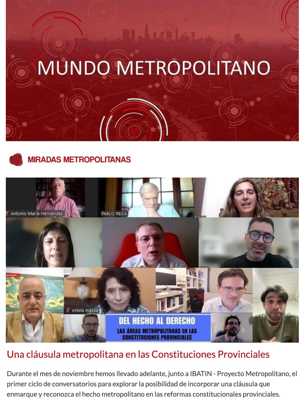 Newsletter Mundo Metropolitano 23
