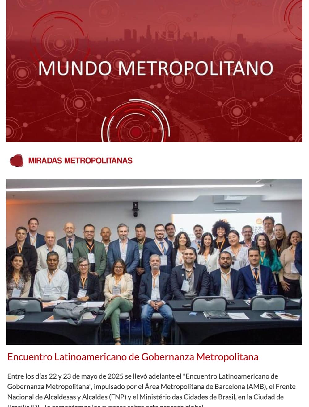 Newsletter Mundo Metropolitano 27